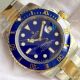 Knockoff Rolex Submariner 2-Tone Blue Dial Blue Ceramic Bezel Watch (4)_th.jpg